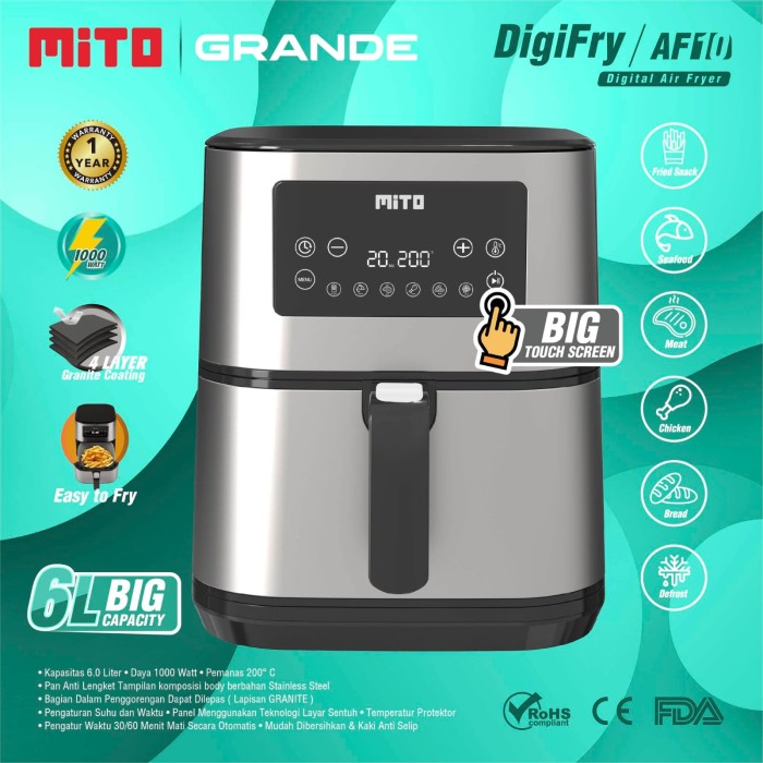 MITO AF10 GRANDE DIGIFRY AIR FRYER  - Hiro Electronics