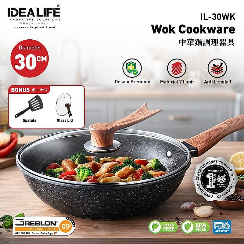 IDEALIFE IL30WK WOKPAN 30 CM - Hiro Electronics