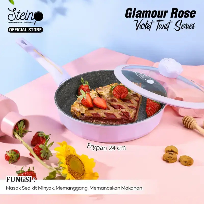 STEIN DIAMOND FRYPAN 24 CM ROSE VIOLET - Hiro Electronics