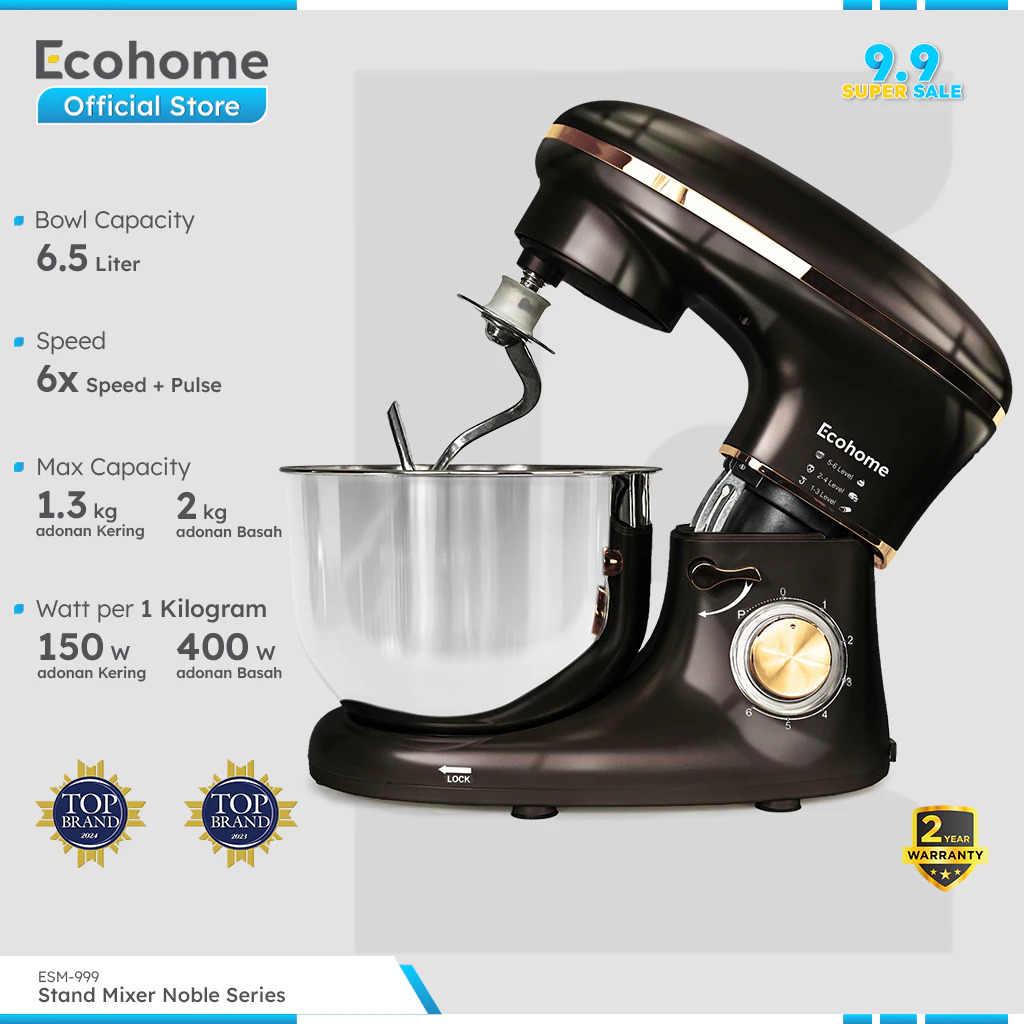 ECOHOME STAND MIXER ESM999 NOBLE OBSIDIAN - Hiro Electronics
